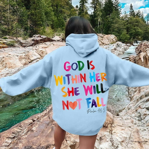 Womens Hoodies Jesus Loves You Hoodie Letter Print Hoodies Oversized Pullover Sweatshirts for Women Fall Tops Trendy Womens Clothes