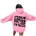 thumbnail image 1 of Womens Hoodies Long Sleeve Hoodie Lightweight Pullover for Women Oversized Sweatshirt for Women Pink Crewneck Fall Sweatshirts for Women 2025 Clothes for Women, 1 of 5