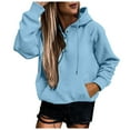 thumbnail image 1 of Womens Hoodies Long Sleeve Solid Color Hooded Sweatshirts Casual Fall Pullover Sweater Winter Clothes, 1 of 6