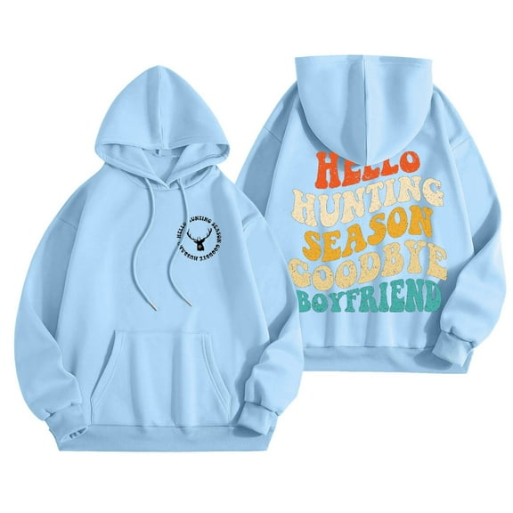 Womens Hoodies Long Sleeve Womens Hoodies Pullover Graphic Hoodie Sky Blue Hoodie Y2k Fall Sweatshirts for Women Street Style Clothes