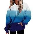 thumbnail image 1 of Womens Hoodies Oversized Fit Long Sleeve Front Pocket Gradient Drawstring Trendy Sweatshirts for Women Fall Winter (M, Blue), 1 of 5
