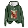 thumbnail image 1 of Womens Hoodies Oversized Long Sleeve Highland Cattle Print Hooded Sweatshirt Cute Long Sleeve Loose Pullover Tops Winter Y2k Clothes, 1 of 3