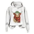 thumbnail image 1 of Womens Hoodies Oversized Long Sleeve Highland Cattle Print Hooded Sweatshirt Cute Long Sleeve Loose Pullover Tops Winter Y2k Clothes, 1 of 3