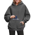 thumbnail image 1 of Womens Hoodies Oversized Sweatshirt Cozy Sweaters Basic Pullover Shirts Large Kangaroo Pocket Casua Fall Outfits, 1 of 7