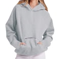 thumbnail image 1 of Womens Hoodies Oversized Sweatshirt Cozy Sweaters Basic Pullover Shirts Large Kangaroo Pocket Casua Fall Outfits, 1 of 7