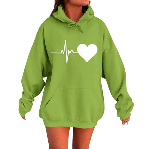Womens Hoodies Oversized Sweatshirts Long Sleeve Casual Pullover Hooded Sweatshirt Tops,Women’s Cotton Long Sleeve Hoodie, Simple Pullover Sweatshirt for Comfort,Green S