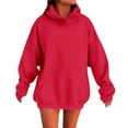 thumbnail image 1 of Womens Hoodies Oversized Sweatshirts Pullover Sweaters Long Sleeve Winter Fall Outfits Fashion Clothes Winter Warm Sweatshirt Oversized Hoodie(Color:RD3,Size:S), 1 of 5