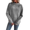 thumbnail image 1 of Womens Hoodies Oversized Sweatshirts Pullover Hoodie Long Sleeve Clothing Winter Fall Outfits Fashion Clothes Gray S-2XL, 1 of 9