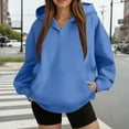 thumbnail image 1 of Womens Hoodies Oversized V Neck Sweatshirts Long Sleeve Pullover Casual Fall Teen Girls Preppy Clothes 2025 Trendy 07-Royal Blue XL, 1 of 5
