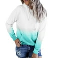 thumbnail image 1 of Womens Hoodies Polyester Cotton Hooded Sweatshirt Long Sleeve Pocket Gradient Color Drawstring Hoodie Pullovers (Small, Sky Blue), 1 of 4