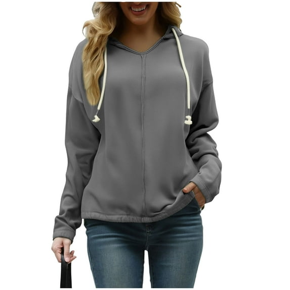 Womens Hoodies Pullover Casual Long Sleeve Sportswear Hooded And Winter Clothing Long Sleeved Pocket Drawstring Hooded Sweatshirt
