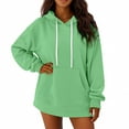 thumbnail image 1 of Womens Hoodies Pullover Comfy Hooded Oversized Long Sweatshirts Ladies Casual Fall Sweaters Tops with Pockets Green L, 1 of 4