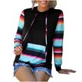 thumbnail image 1 of Womens Hoodies Pullover Lightweight Color Block Hooded Sweatshirt Fashion Casual Loose Long Sleeve Top Hood (Black L), 1 of 6