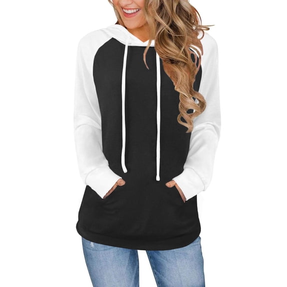 Womens Hoodies Pullover, Yigetop Hoodies for Women Lightweight Long Sleeve Sweatshirt Loose Fit Tops with Pockets 2025 Women Hoodie Black S