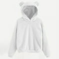 thumbnail image 1 of Womens Hoodies Sherpa Pullover Sweater Fuzzy Fleece Sweatshirt Oversized Hoodie Cozy Outerwear with Pockets White XXXL, 1 of 4