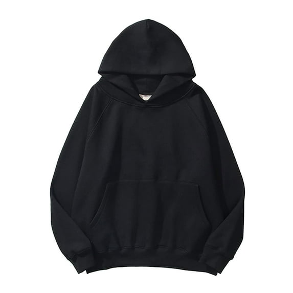 Womens Hoodies Solid Basic Letter Loose Long Sleeve Pocket Drop Shoulder Pullovers Top Sweatshirt Hoodie for Women