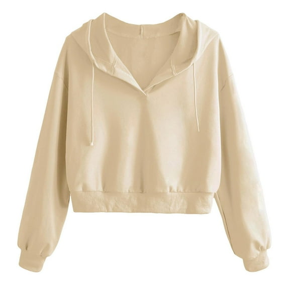 Womens Hoodies Sweatshirt Fashion V-Neck Long Sleeve Casual Blouse Hoodless Sweatshirts Fall Outfits Fashion Clothes