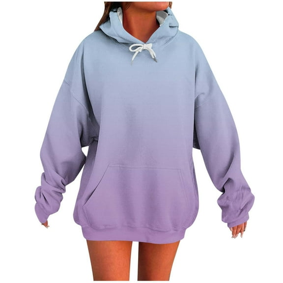Womens Hoodies Sweatshirts Pullover Sweaters Casual Comfy Tops Trendy Fall Outfits Winter Clothes 1-Purple XXL