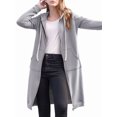 thumbnail image 1 of Womens Hoodies Sweatshirts with Zipper Oversized Fashion Long Hooded Fall Winter Jackets with Pockets Gray M, 1 of 8