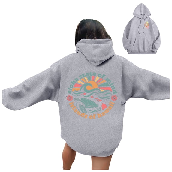 Tunics Tops for Women Plus Size Fall Winter Oversized Hooded Long Sleeve Batwing One Shoulder Hoody Floral Leisure Cotton Hoodies Sweatshirts(Grey,M)