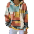 thumbnail image 1 of Womens Hoodies For Women Autumn And Winter New Hooded Checkered Digital Printing Casual Sweatshirt Soft Comfortable Polyester Vacation Beach Work Activities 2Xl Sweatshirt For Women, 1 of 4