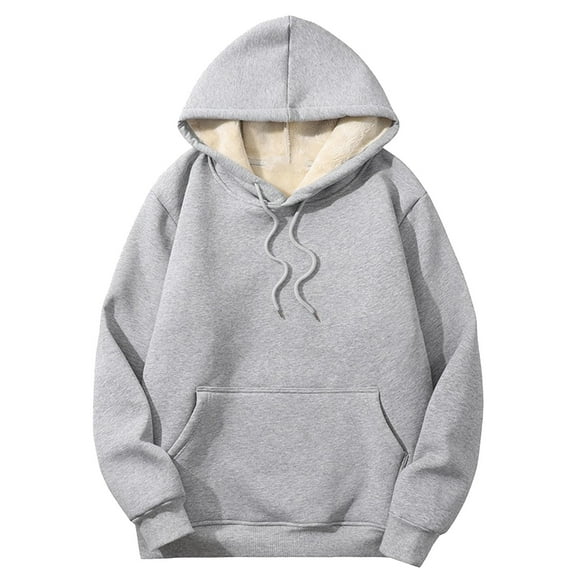 Womens Hoodies For Women Casual Winter Warm Fleece Lined Hooded Sweatshirt Thick Pullover Plus With Pockets Drawcord Hood Ribbed Cuffs Hem Polyester   Spandex 6Xl Sweatshirt For Women