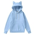 thumbnail image 1 of Womens Hoodies For Women Cute Cat Ear Oversized Hoodies Y2K Long Sleeve Pullover Sweatshirts With Pockets Casual Comfortable Tops 3Xl Sweatshirt For Women, 1 of 9