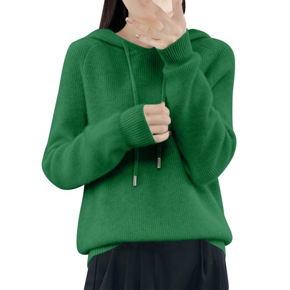 Womens Hoodies For Women Knitting Hoodie With Pullovers Winter Casual Fashion Sweater Fall Drawstring Thick Nylon   Spandex Light Warm Soft Delicate Dry Clean Or Hand Wash M Sweatshirt For Women