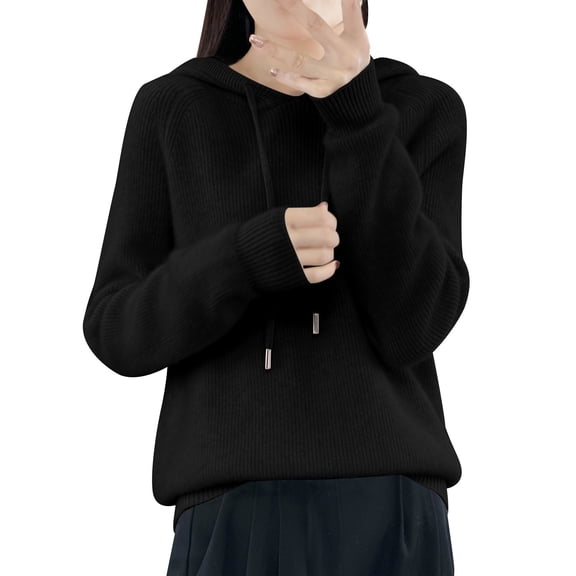 Womens Hoodies For Women Knitting Hoodie With Pullovers Winter Casual Fashion Sweater Fall Drawstring Thick Nylon   Spandex Light Warm Soft Delicate Dry Clean Or Hand Wash M Sweatshirt For Women