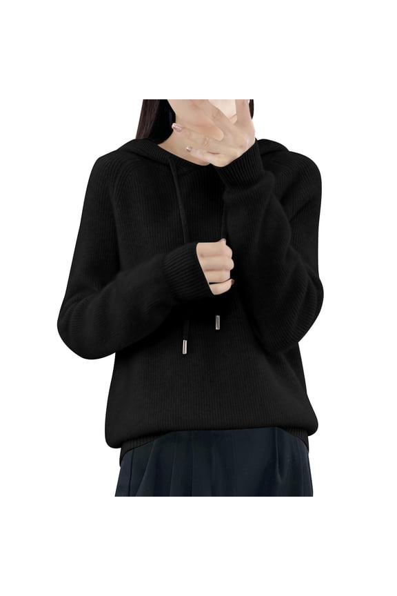 Womens Hoodies For Women Knitting Hoodie With Pullovers Winter Casual Fashion Sweater Fall Drawstring Thick Nylon + Spandex Light Warm Soft Delicate Dry Clean Or Hand Wash 2Xl Sweatshirt For Women