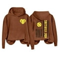 thumbnail image 1 of Womens Hoodies For Women Letterprinted Baseball Long Sleeved Hoodie Plush Lined Thermal & Lightweight Loose Fit Breathable Casual Daily Wear Pair With Jeans Or Boots 3Xl Sweatshirt For Women, 1 of 4