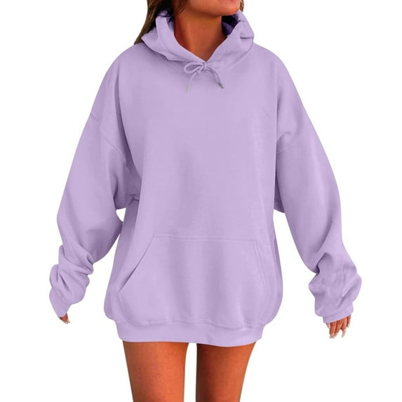 Womens Hoodies For Women Oversized Winter Cotton Hooded Sweatshirt Pullover Fashion Top Trendy Outfit Polyester + Spandex Loose Fit Soft Warm M Sweatshirt For Women