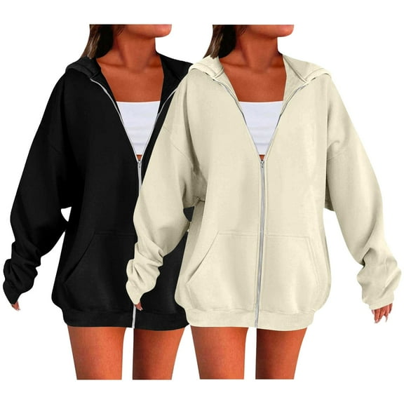Womens Hoodies For Women Zip Up Hoodies Trendy Long Sleeve Sweatshirts 2Pc Comfy Casual Jacket Fall Winter Layered Outfits With Adjustable Hood S Sweatshirt For Women