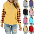 thumbnail image 1 of Womens Hoodies Women's Polka Print Hooded Sweatshirt Long Top Long Sleeved Pocket Long Sleeved Pullover Hooded, 1 of 7