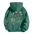 thumbnail image 1 of Womens Hoodies Y2k Long Sleeve Floral Print Hooded Sweatshirt Lightweight Fashion Casual Winter Warn Pullover Tops, 1 of 3
