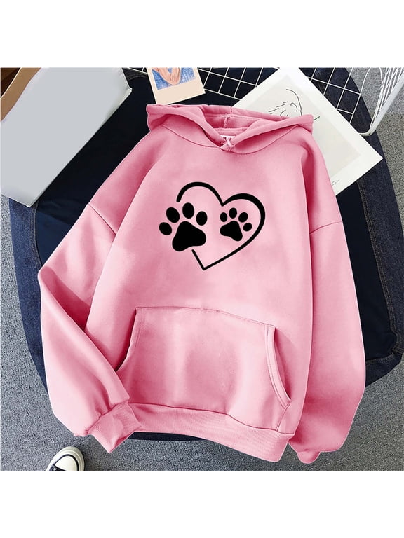 Womens Hoodies Zip Up ZVAVZ Hoodies for Women Zip Up Women's Heart Graphic Print Sweatshirt Long Sleeve Drawstring Hoodie Pullover Womens Sweatshirts Plus Size