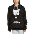 thumbnail image 1 of Womens Hoodies with Cat Pouch Long Sleeve Cute Graphic Sweatshirts Kitten Puppy Carrier Shirts Pet Animal Holder Sweater, XL Black, 1 of 6