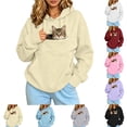 thumbnail image 1 of Womens Hoodies with Dog Pouch Oversized Pet Hoodies Sweatshirt Carrier Large Pocket Hooded Sweatshirt for Puppy Kitten Dogs Holder Beige XXL, 1 of 8