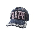 thumbnail image 1 of Womens Hope Pink Ribbon Studded Distressed Baseball Cap - Dark Denim, 1 of 1