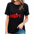 thumbnail image 1 of Womens Hope Red Butterfly Sunflower Ribbon HIV AIDS Awareness Day T-Shirt Black, 1 of 3