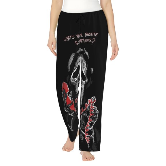 Womens Horror Movie Scre-am0 Pajama Pants Lounge Pants Super Soft Pajama Bottoms with Pockets Drawstring