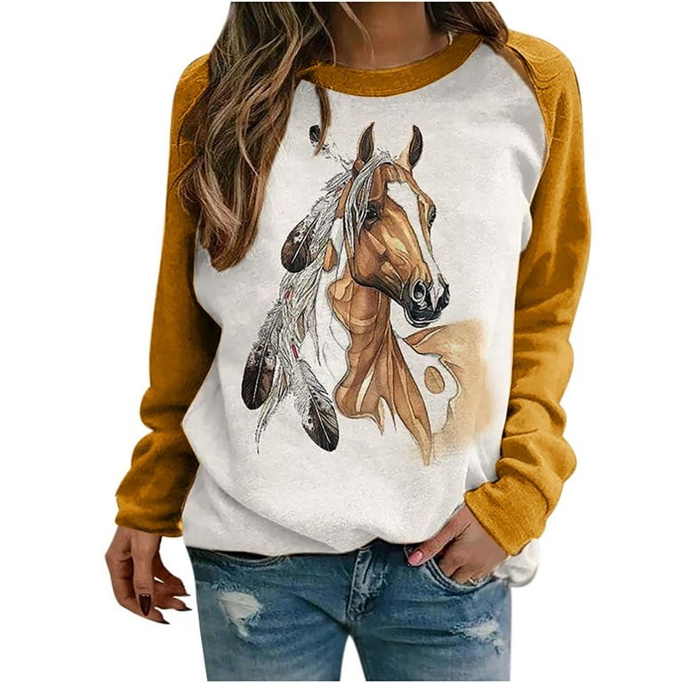 Horse print sweatshirt top