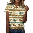 thumbnail image 1 of Womens Horse Racing T-Shirts Plus Size Vintage Retro Graphic Tees Loose Fit Funny Pullover Tops, 4XL, 1 of 5
