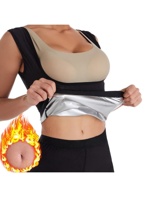 Women's Neoprene Sauna Sweat Vest, Tummy Control Compression Body Shaper, Waist Trainer Shapewear for Gym Workout Weight Loss