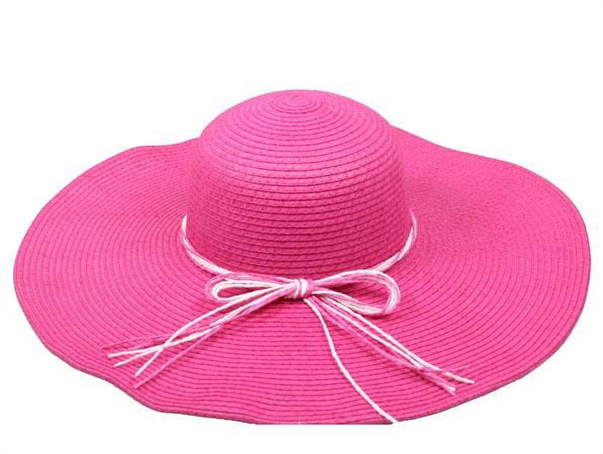 Disney Parks Pretty Pink Sun Hat Adult Size Floppy Wide Brim Women Ladies  Beads