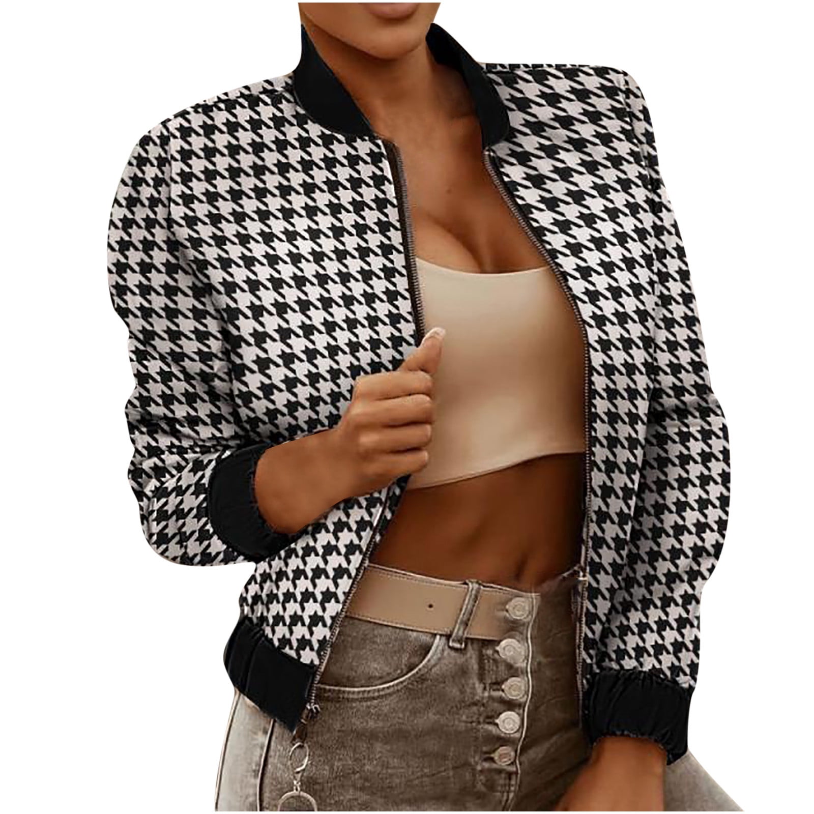 Womens 2024 houndstooth jacket