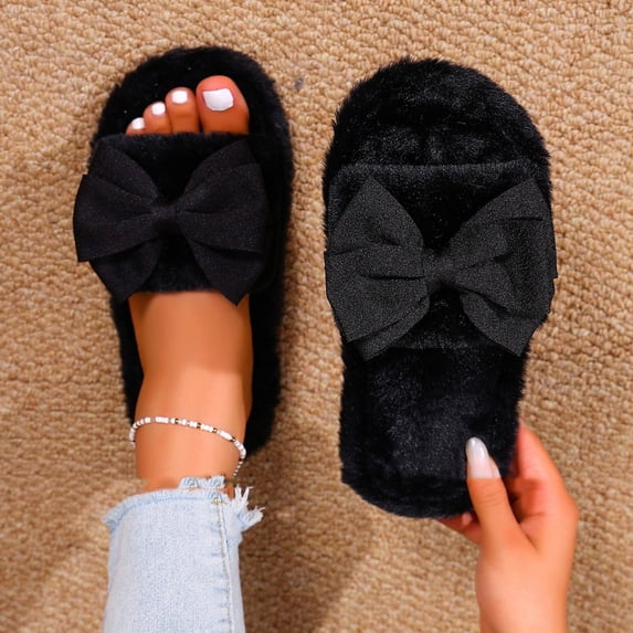 Womens House Slippers Baeitkot Women's Fashion Casual Winter Solid Color Home Indoor Cotton Slippers