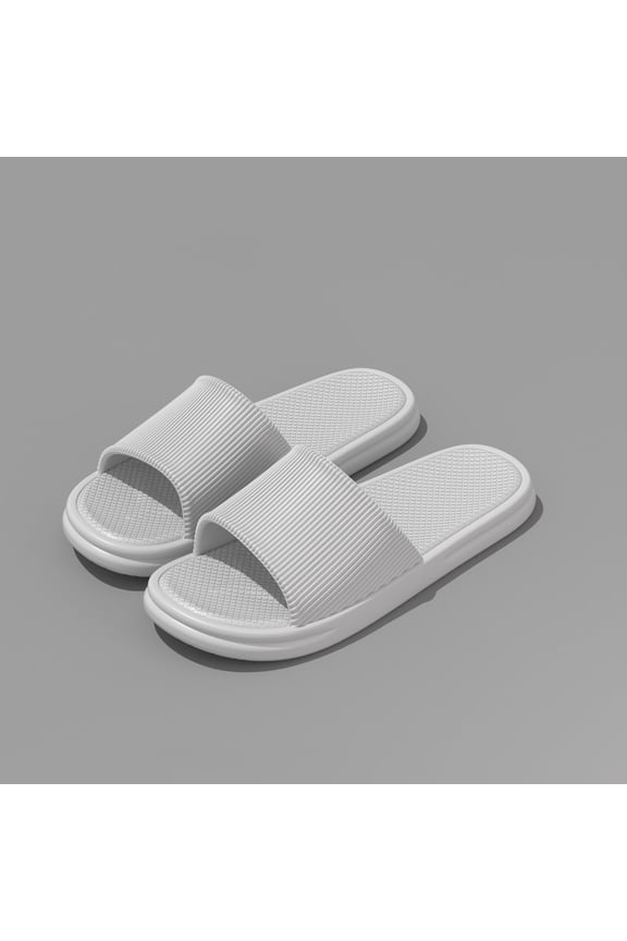 Womens House Slippers Men's Stripe Casual Versatile Thick-Soled Indoor Eva Odor Stylish Spring/Summer Home And Bathroom Wear Slippers,Gray,40