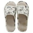 thumbnail image 1 of Womens House Slippers, Open Toe Memory Foam Washable Non-Slip Scuff Linen Printing Slippers, Cute Comfy Classic Japanese Slip On Autumn Winter Bedroom Indoor Outdoor Slide, Size 6.5-11, 1 of 1