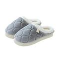 thumbnail image 1 of Womens House Slippers Plush Warm Comfy Memory Foam Winter Slip on Home Shoes Indoor Outdoor Nonslip Fuzzy Slides Grey 8, 1 of 5